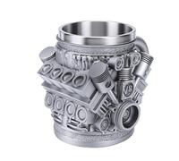 Pssopp Taza, Tazas y Tazones de Acero Inoxidable con Motor Reutilizable Taza de café con Aislamiento Térmico de Doble Pared de 400 Ml para el Hogar, Camping, Oficina, Estante de Escritorio de Acero