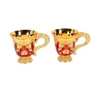 Pssopp Tazas para Bares y Restaurantes, Diseño Chapado en Oro, 2 uds., 5cm, Copas de Vino Vintage para Vino Vintage