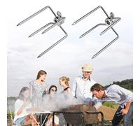 Pssopp Tenedor para Barbacoa Paquete de 2 Tenedores para Carne de Acero Inoxidable 304 para Pollo Pescado y Carne Fácil de Lavar Herramienta de Parrilla Multifuncional para Barbacoas en Interiores y