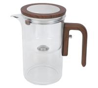 Pssopp Tetera con Separación de Agua, Teteras, Tetera de Vidrio con Colador, de Madera, 2 Tazas para el Hogar, Hotel, Restaurante, con Separación de Agua, 600 Ml, Infusor Magnético de Hojas Sueltas