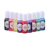 Pssopp Tinte Líquido de Pigmento de Resina UV de 9 Colores, 10 G, para Colorante Epoxi de Resina, Curas Inodoras No Tóxicas, Brillantes y Duras para Manualidades, Fabricación (Color sólido 9 colores