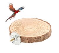Pssopp Trampolín de Madera Redondo, Perchas para Loros, Soporte, Plataforma de Percha para Loros y pájaros de Juguete para periquitos pequeños, hámster(6cm)