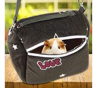 Pssopp Transportín para Animales Pequeños, Portabebés Portátil de Franela para Hámsteres, Ardillas y Cobayas, Bolsa de Viaje Versátil con Visibilidad de 360 Grados (Largo 120x60x0,3