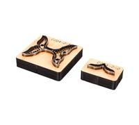Pssopp Troqueles de Herramientas de Cuero, Cortador de Artesanía en Cuero en Forma de Cola de Ballena, Molde de Perforación con Base de Madera para Manualidades, 2 Piezas de Troqueles de Corte de