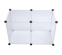 Pssopp Valla Ajustable para Mascotas, Recinto de Plástico Translúcido para Perros y Gatos de Fácil Montaje para Ejercicio de Mascotas en Interiores y Exteriores (6 Piezas S)