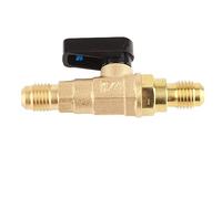 Pssopp Válvula de Bola de Refrigerante SAE 1/4, Latón Adaptador de Carga