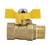 Pssopp Válvula de Bola de Rosca Macho G1/2, Material de Latón, Cierre Rápido para Aplicaciones de Gas y Neumáticas