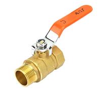 Pssopp Válvula de Bola de Tubo de Latón, Construcción de Latón Duradera, Válvula de Cierre a Prueba de Fugas para Aplicaciones de Agua, 3/4 BSP DN20