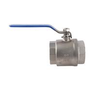 Pssopp Válvula de Cierre Válvula de Bola de Puerto Completo de Acero Inoxidable 304 Rosca Hembra DN50 de 2 Pulgadas 1000 WOG Diseño de Dos Piezas para Tuberías de Riego, Agua, Aceite y Gas