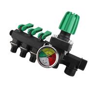 Pssopp Válvula de Control del Rociador Agrícola de 3 Vías de Agua, ABS con Medidor de Presión, 9x6.3 Pulgadas para Sistemas de Riego, Piezas de Rociador FIMCO Incluidas
