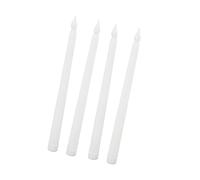 Pssopp Velas LED Cónicas sin Llama, Plástico Dorado, Luz Cálida Parpadeante, Funciona con Pilas, 2 Pilas AAA, para Boda, Fiesta, Cena, Mesa, Decoración del Hogar (WHITE)