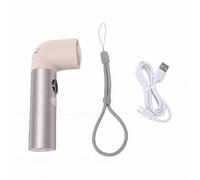 Pssopp Ventilador Portátil de Mano, Ventilador Personal Curvado Ajustable de 3000 MAh, Dispositivo de Refrigeración Turbo de Alta Velocidad para Acampar, Viajar Al Aire Libre, Mujeres y (champán