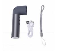 Pssopp Ventilador Portátil de Mano, Ventilador Personal Curvado Ajustable de 3000 MAh, Dispositivo de Refrigeración Turbo de Alta Velocidad para Acampar, Viajar Al Aire Libre, Mujeres y (GRAY)