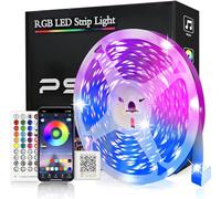 PSTAR Tira LED 10M, Bluetooth Luces LED Habitación 10 Metros RGB con Control Remoto y Controlador, Sincronización Musical, Tiras led RGB 24V, para la Salón, Dormitorio, Fiestas, TV, Bares