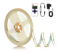 PSTAR Tira LED COB de 2M, 4000K flexible Luces LED 8mm de ancho, Con Fuente De AlimentacióN Y Control Remoto, 320LEDs/m recortable autoadhesiva strip light, para dormitorio, cocina, iluminación DIY