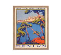 Pster Master Travel Partter - Vinedg Menton France Wall Art - The Pearl of France - Paris Lyon Mediterranee - Gran regalo de decoracin de la pared