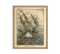 Pster Master Vintage Colossal Octopus Poster - Retro Giant Octopus and Ship Sex - Kraken Art - Regalo nutico para l - Decoracin gtica para e