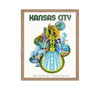 Pster Master Vintage Travel Travel Partter - Retro Kansas Print - City of Fountains Art - Advertising Art - Regalo para l su amante de los viaj