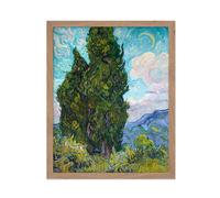 Pster Master Vintage Van Gogh Pster - Impresionismo retro Impresin - Regalo para el pintor de artistas - Cypresses Alto Tree Forest Resumen -