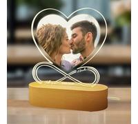 PSUNEY Personalizada Regalo Marcos de Fotos de Acrílico con ConLuz Nocturna Novias Lámpara de Fotos Originales Aniversario Navidad Cumpleaños San Valentín para Mujeres y Hombres Pareja