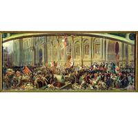 PSVDCTOO Famosa Cuadro en Lienzo Arte Impresiones en Lienzo Alphonse De Lamartine rechazando la bandera roja en el Hotel-de-ville Paris de Felix Philippoteaux 00para Oficina Decorativos 60x90cm