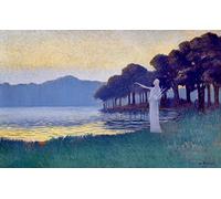 PSVDCTOO Famosa Cuadro en Lienzo lienzo Murales Canción del alba Alphonse Osbert para Oficina Decorativos60x90cm