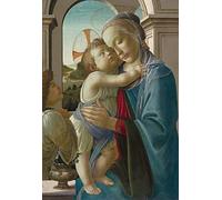 PSVDCTOO Famosa Cuadro en Lienzo Pintura Imagen La Virgen y el Niño con un Ángel. por Sandro Botticelli para Oficina Decorativos 60x90cm