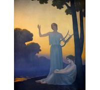 PSVDCTOO Famosa Pared Lienzo Arte Pintura Imagen Chant Du Soir di Alphonse Osbert para Oficina Decorativos 60x90cm