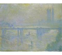 PSVDCTOO Reproducción de lienzo Pared Impresiones lienzo Murales Puente de Charing Cross' de Claude Monet para Regalo 60x90cm