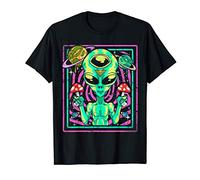Psychedelic Alien Sci Fi Space Universe Mushrooms Camiseta