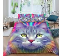 Psychedelic Animal Funda Edredon Juego de Ropa de Cama de 3 Piezas Impresión 3D Cierre de Psychedelic Animal Funda de Edredón Funda de Almohada a Juego Transpirable for Ancianos （140x200cm）