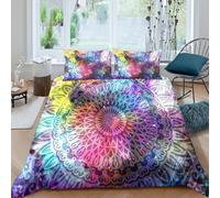 Psychedelic Art Style Funda de Edredón Microfibra 3 Piezas Impresión 3D Cierre de Psychedelic Arte Estilo Funda Edredon Fundas de Almohada Lavables Suave for jóvenes Single（140x200cm）