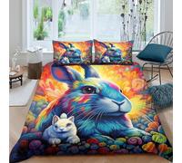 Psychedelic Art Style Funda de Edredón Microfibra 3 Piezas Impresión 3D Cierre de Psychedelic Arte Estilo Funda Edredon Fundas de Almohada Antibacteriana Lavables for jóvenes Single（135x200cm）