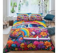 Psychedelic-Art-Style Funda Edredon Juego de Ropa de Cama de 3 Piezas Impresión 3D Cierre de Psychedelic-Arte-Estilo Funda de Edredón Funda de Almohada a Juego for Ancianos Super King（260x220cm）