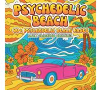 Psychedelic Beach Left-Handed Edition: Trippy mod pop beach worlds, retro surf style shapes, and flowing wavy sunset pattern energy (Psychedelic Flow State Series)