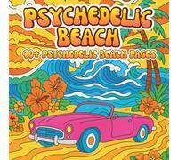 Psychedelic Beach: Trippy mod pop beach worlds, retro surf style shapes, and flowing wavy sunset pattern energy