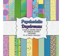 Psychedelic Daydreamz: Scrapbook Paper Pack - 42 Vibrant Retro Designs - Groovy Crafting, Card Making & Journaling Supplies: A Burst of Rainbow Hues and Groovy Patterned scrapbook paper