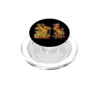 Psychedelic Fantasy Exotic Fractal Dragon Peacock PopSockets PopGrip para MagSafe