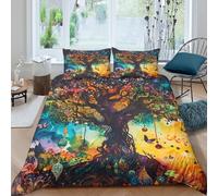 Psychedelic Fantasy Funda de Edredón Microfibra 3 Piezas Impresión 3D Cierre de Psychedelic fantasía Funda Edredon Fundas de Almohada Antibacteriana Lavables for jóvenes Super King（260x220cm）