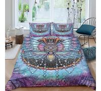 Psychedelic Fantasy Style Funda de Edredón Microfibra 3 Piezas Impresión 3D Cierre de Psychedelic Fantasía Estilo Funda Edredon Fundas de Almohada Lavables Suave for jóvenes King（220x240cm）