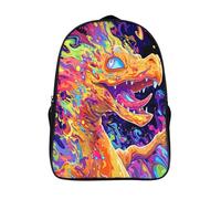 Psychedelic Fire-breathing Dragon Mochilas Mochila Escolar Para Niños Mochila Escolar Mochila Escolar De Dibujos Animados En 3D De Game Para Niños Estudiantes De Primaria Y Secundaria De 40x28x16cm