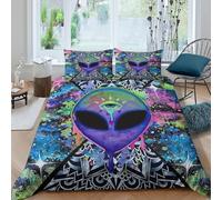 Psychedelic Funda de Edredón Microfibra 3 Piezas Compuesto Impresión 3D Cierre de Psychedelic arte estilo Funda Edredon Fundas de Almohada Suave Antialérgica for jóvenes Super king（260x220cm）