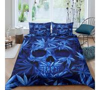 Psychedelic Leaf Pattern Funda Edredon Juego de Ropa de Cama de 3 Piezas Impresión 3D Psychedelic Leaf patrón Funda de Edredón Funda de Almohada a Juego Suave for Adolescentes Super King（260x220cm）