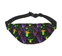 Psychedelic Magic Glowing Mushroom Pack Waist Bag Adjustable Belt Bag for Men Women Traveling Hiking Cycling Running, Como se muestra en la imagen, Talla única, Mochila casual