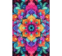 Psychedelic Mandala Notebook: Vibrant Neon Floral Mandala Lined Journal | Colorful Trippy Cover with Swirling Petals & Cosmic Energy | Aesthetic Diary for Teens & Adults