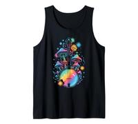 Psychedelic Mushroom Skull Vibe Nature Lover Music Bluegrass Camiseta sin Mangas