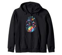 Psychedelic Mushroom Skull Vibe Nature Lover Music Bluegrass Sudadera con Capucha