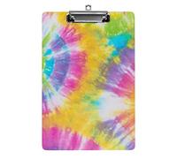 Psychedelic Swirl Tie Dye Colorido Tamaño A4 Portapapeles Divertido Estético Trabajo Estudiar Carta Tablero de clip estándar 12.5 × 8.5 en Tablero duro para la escuela Aula Niños Escritura Dibujo