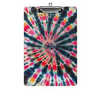 Psychedelic Tie Dye Art Tamaño A4 Portapapeles Divertido Estético Trabajo Estudiar Carta Tablero de clip estándar 12.5 × 8.5 en Tablero duro para la escuela Aula Niños Escritura Dibujo