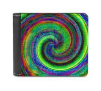 Psychedelic Tie Dye Swirl Art - Cartera plegable para hombre, delgada, tarjetero, monedero de cuero